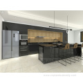 Affordable black kitchen cabinets with Independent Island